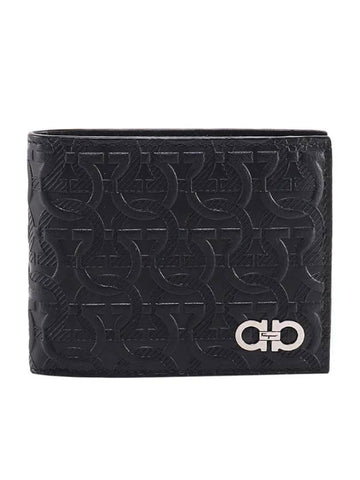 Cartera Gancini Half Wallet Black - SALVATORE FERRAGAMO - BALAAN 1