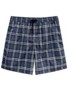 Check Swim Shorts Navy - BURBERRY - BALAAN 2