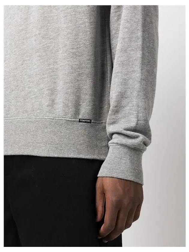 Brushed Back Cotton Blend Sweatshirt Melange - TOM FORD - BALAAN.