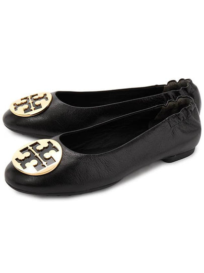 Logo Leather Ballerina Flat Black - TORY BURCH - BALAAN 2