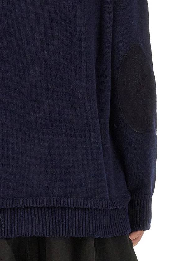 Elbow Patch Cardigan Navy - MAISON MARGIELA - BALAAN 5