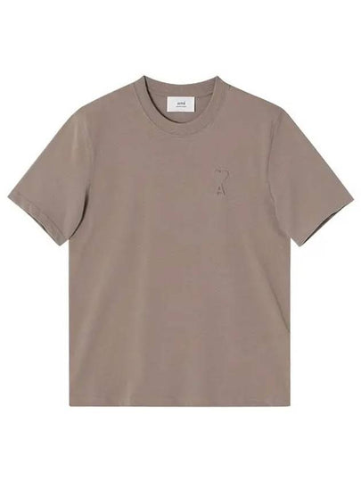 Small Heart Logo Short Sleeve T-Shirt Brown - AMI - BALAAN 2