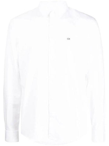 Logo Embroidered Stretch Cotton Shirt K10K110856YAF - CALVIN KLEIN - BALAAN 1