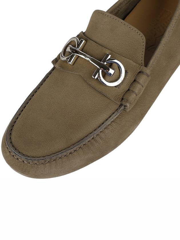 Gancini Ornament Driving Shoes Olive Green - SALVATORE FERRAGAMO - BALAAN 8