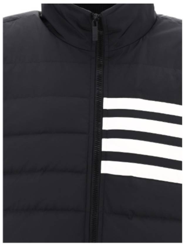 4 Bar Poly Twill Down Vest Charcoal - THOM BROWNE - BALAAN 4