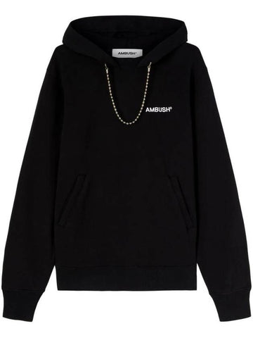 Ball Chain Detail Hoodie Black - AMBUSH - BALAAN 1