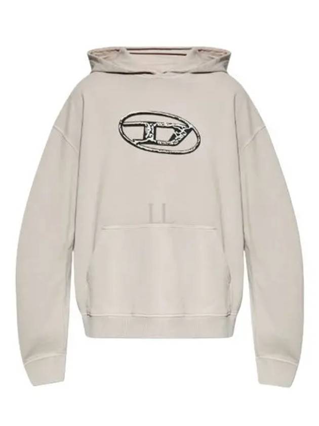 S-Boxt Logo Print Cotton Hoodie Beige - DIESEL - BALAAN 2