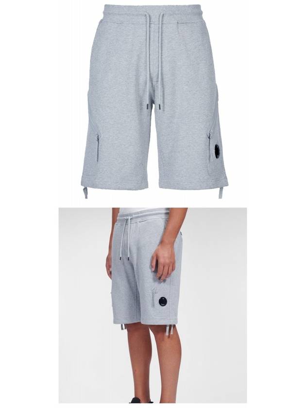 Men's Diagonal Raised Fleece Shorts Grey Melange - CP COMPANY - BALAAN 5