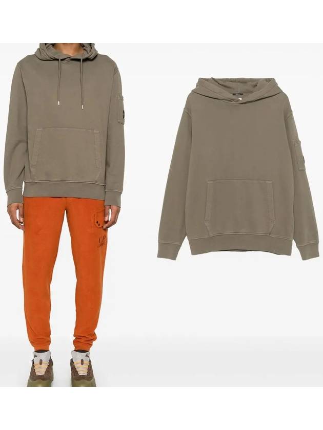 CP Company Signature Lens Detail Men s Brushed Fleece Hooded T shirt 17CMSS061A 359 - CP COMPANY - BALAAN 1