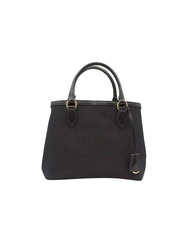 Jacquard Two-Way Tote Bag Black - PRADA - BALAAN 1