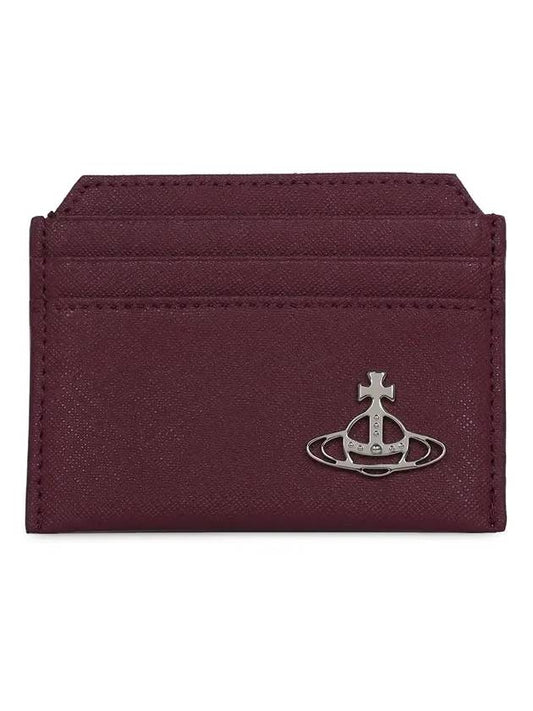 Purple ORB Saffiano Slim Card Wallet 51110022 L001N J401 - VIVIENNE WESTWOOD - BALAAN 1