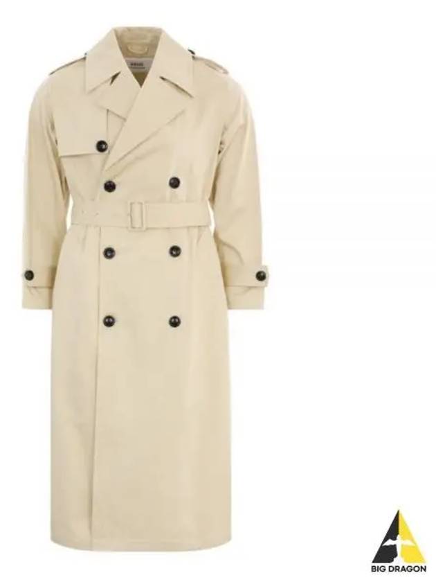 Satin Trench Coat Ivory - AMI - BALAAN 2