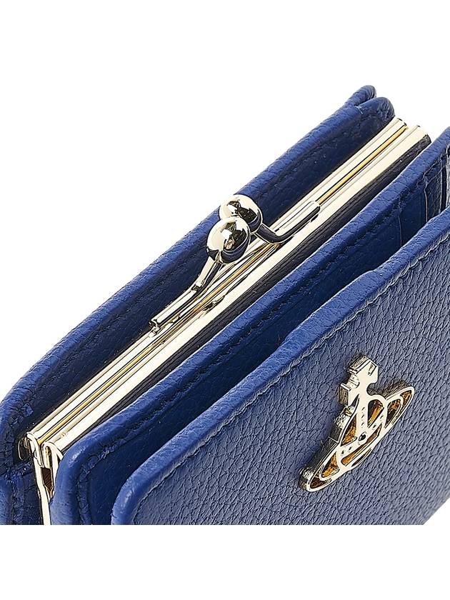 Grain Leather Frame Half Wallet Light Blue - VIVIENNE WESTWOOD - BALAAN 8