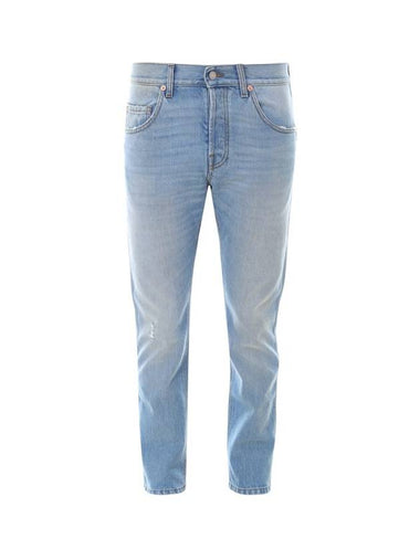 Tapered Eco Bleach Denim Jeans Blue - GUCCI - BALAAN 1