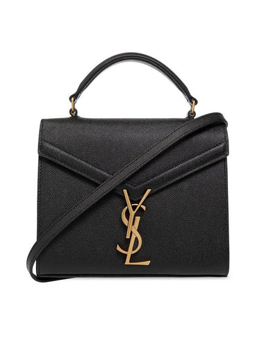 Casandra Monogram Mini Top Handle Cross Bag Black - SAINT LAURENT - BALAAN 1