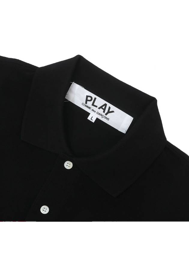 Play Comme des Gar ons Red Heart Polo Shirt Black AXT006 - COMME DES GARCONS PLAY - BALAAN 3