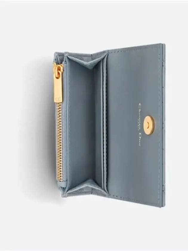 Caro XS Supple Cannage Calfskin Card Wallet Blue - DIOR - BALAAN 4