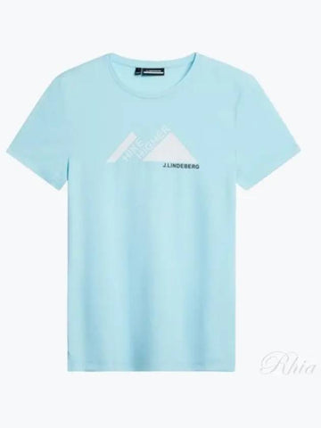 Golf Valeria Graphic Short Sleeve T-Shirt Light Blue - J.LINDEBERG - BALAAN 1