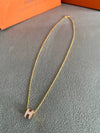 Mini Pop H Pendant Necklace Gold Blue Lin - HERMES - BALAAN 5