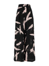 Feather Pattern Silk Straight Pants Black - ALEXANDER MCQUEEN - BALAAN 2