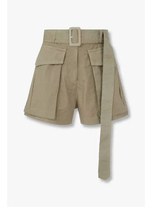 Women s Belted Flap Pocket Shorts Light Beige - DRIES VAN NOTEN - BALAAN 1