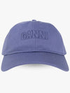 Software Heavy Embroidered Logo Cotton Ball Cap Grey Blue - GANNI - BALAAN 2