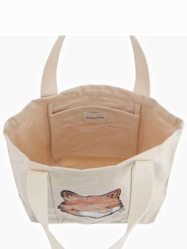 Fox Head Print Tote Bag Ecru - MAISON KITSUNE - BALAAN 4