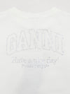 Basic Jersey Rhinestone EGRET T Shirt - GANNI - BALAAN 5