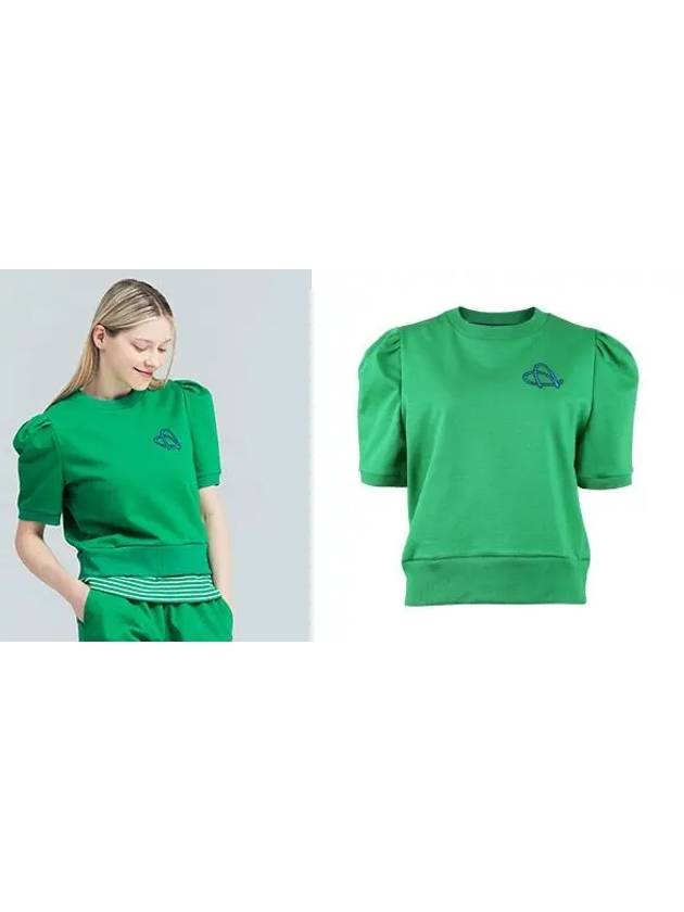 Golf Tennis Puff Shirring Sweatshirt Green - AVAVE - BALAAN 3