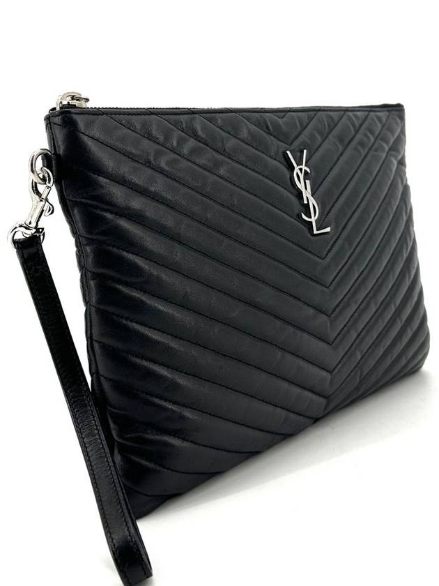 Monogram silver clutch new medium 559193 - SAINT LAURENT - BALAAN 4