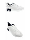 Bouncing Sneakers Calfskin Suede Goatskin Blanc - HERMES - BALAAN 5