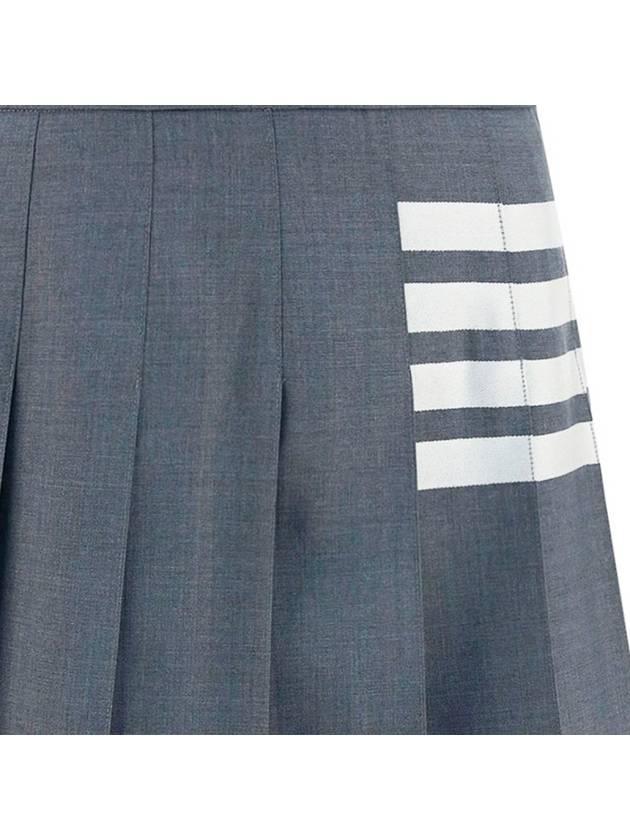 4 Bar Plain Weave Mini Pleated Skirt Grey - THOM BROWNE - BALAAN 4