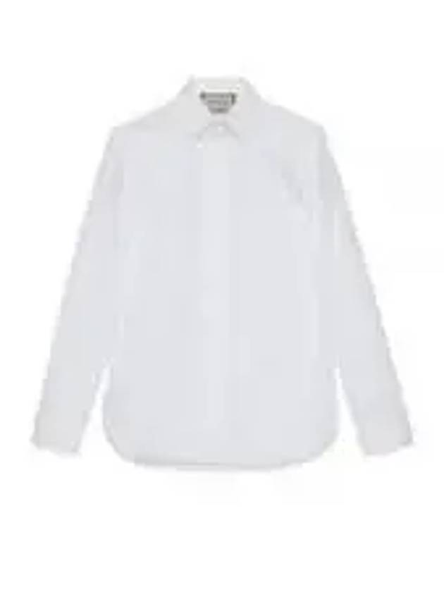 Double G Cotton Silk Long Sleeve Shirt White - GUCCI - BALAAN 2