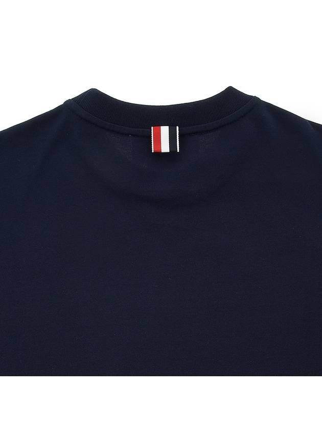 Engineered 4 Bar Medium Weight Jersey Oversized Long Sleeved T-Shirt Navy - THOM BROWNE - BALAAN 9