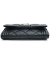 Boy  Flap Card Holder Grained Calfskin Ruthenium Black - CHANEL - BALAAN 4