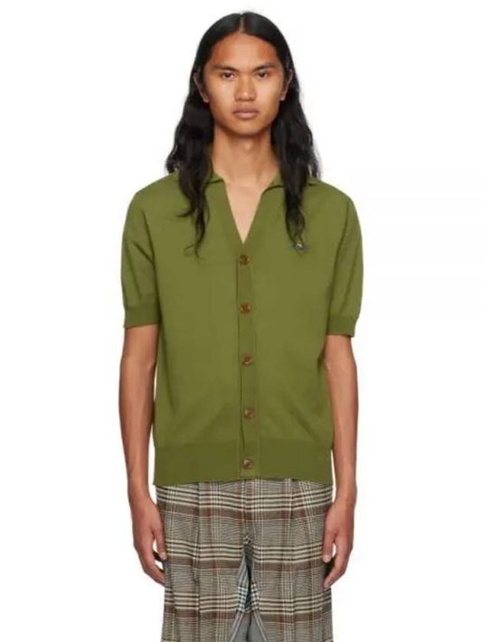 Polo Cashmere Short Sleeve Cardigan Green - VIVIENNE WESTWOOD - BALAAN 2