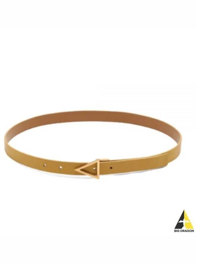 gold triangle logo belt beige - BOTTEGA VENETA - BALAAN.
