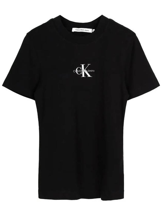 Black monologo t shirt J20J221426 BEH - CALVIN KLEIN - BALAAN 1