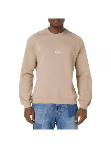 Micro Logo Cotton Sweatshirt Beige - MSGM - BALAAN 1