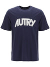 Big Logo Cotton Jersey Short Sleeve T Shirt Blue - AUTRY - BALAAN 1