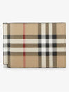 Men's Money Clip Vintage Check Money Clip Half Wallet Beige - BURBERRY - BALAAN 3