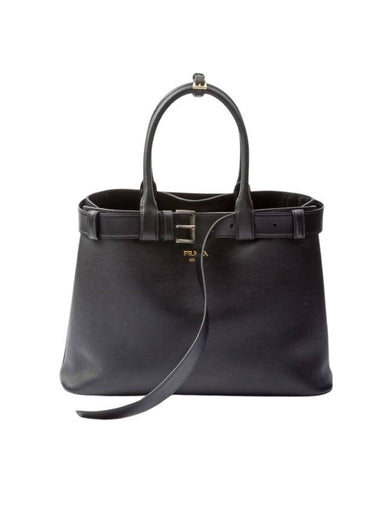 Buckle Large Tote Bag Black - PRADA - BALAAN 1