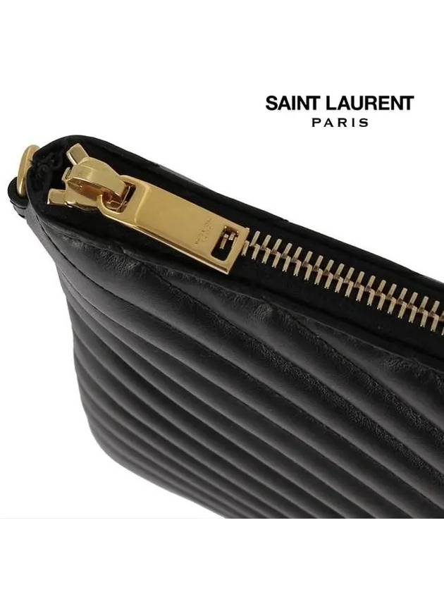 Gold Monogram Matelasse Clutch Bag Black - SAINT LAURENT - BALAAN 6