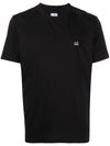 Logo Print Short Sleeve T-Shirt Black - CP COMPANY - BALAAN 1