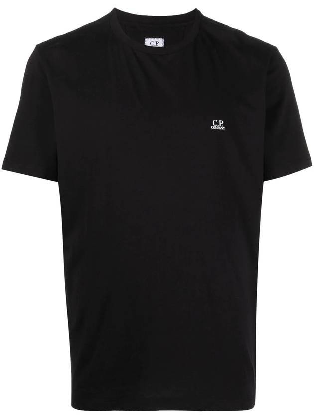 Logo Print Short Sleeve T-Shirt Black - CP COMPANY - BALAAN 1