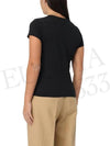 Women's Embroidery Logo Crew Neck Cotton Short Sleeve T-Shirt Black - POLO RALPH LAUREN - BALAAN 4