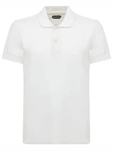 Garmentdyed cotton polo shortsleeved Tshirt - TOM FORD - BALAAN 1