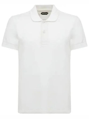 Garmentdyed cotton polo shortsleeved Tshirt - TOM FORD - BALAAN 1