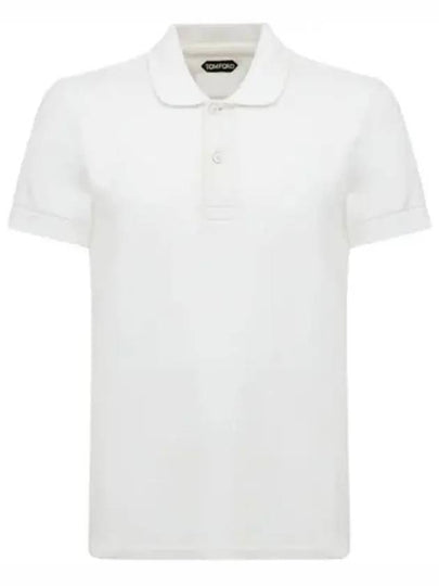 Tennis Pique Cotton Short Sleeve Polo Shirt White - TOM FORD - BALAAN 2