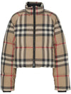 Check Crop Puffer Padding Archive Beige - BURBERRY - BALAAN 1